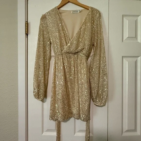 Petal & Pup Sequin Wrap Dress - Picture 3 of 7